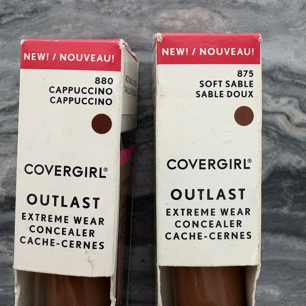 Covergirl Outlast Extreme Wear Concealer 2pk 880 Cappuccino 875 Soft Sable 9ml